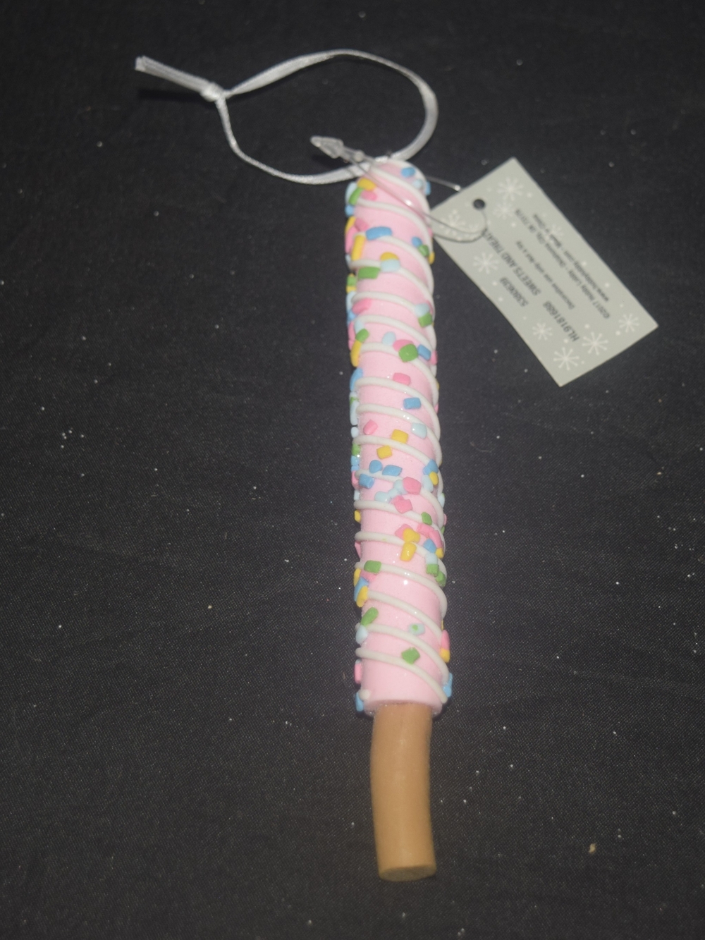 Pink Sprinkle Pretzel Party Ornament